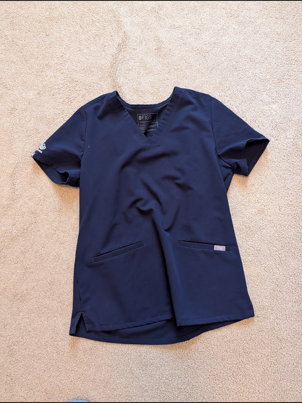 FIGS Navy V-Neck Scrub Top